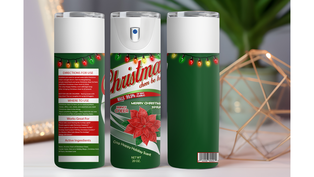 Christmas Cheer Be Here Poinsette 20 oz. Drink Skinny Tumbler