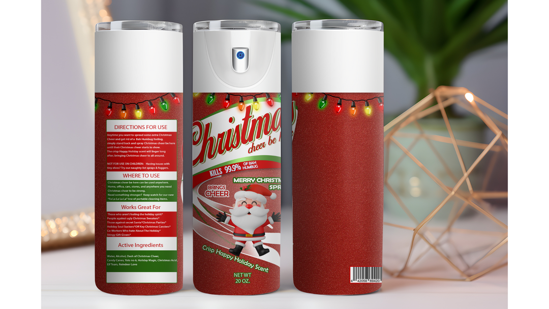 Christmas Cheer Be Here Santa 20 oz. Drink Skinny Tumbler