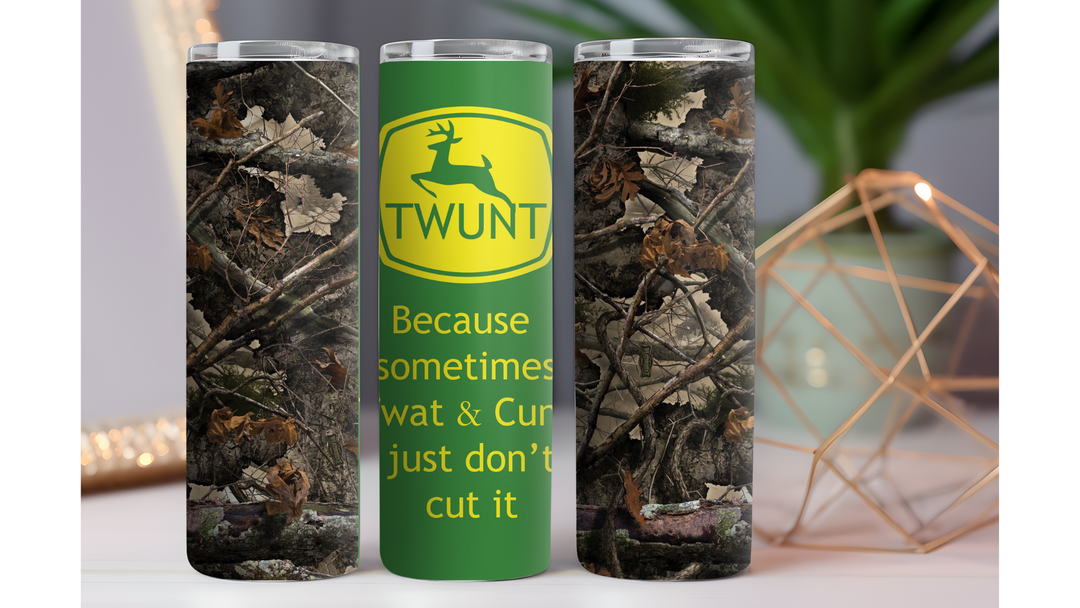 Twunt Deer Dark Camo 20 oz. Drink Skinny Tumbler