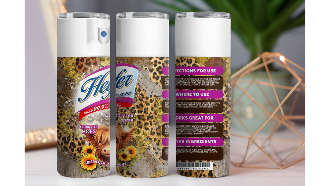 Heifer Be Gone Highland Cow 20 oz. Drink Skinny Tumbler