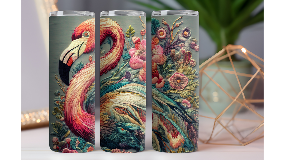 Pink Flamingo- 20oz Drink Skinny Tumbler
