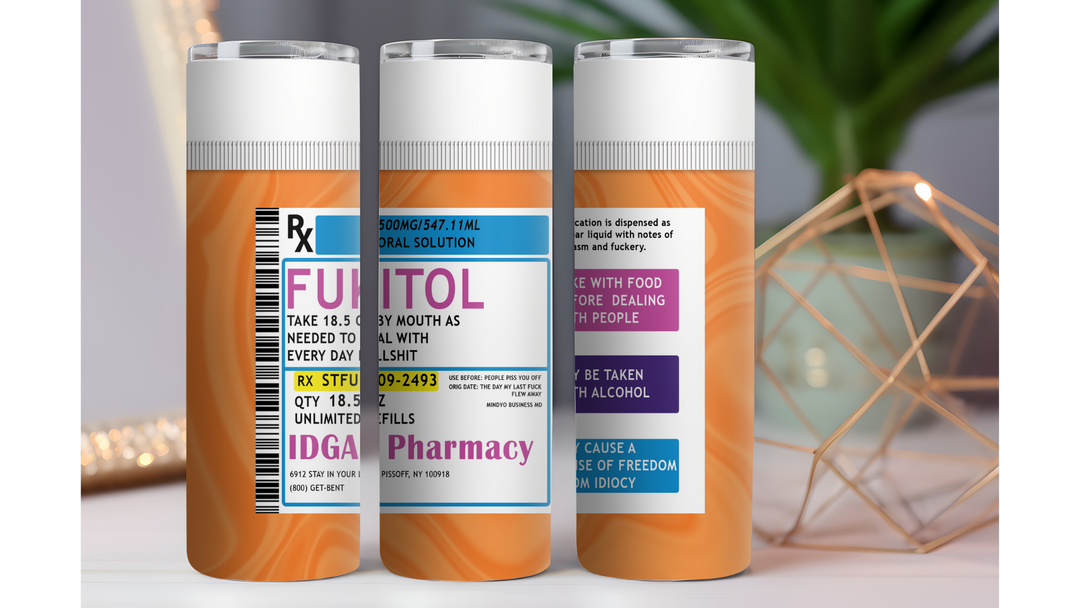 RX Fukitol Orange 20 oz. Drink Skinny Tumbler