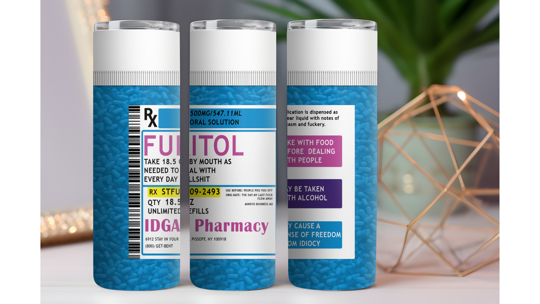RX Fukitol Blue 20 oz. Drink Skinny Tumbler
