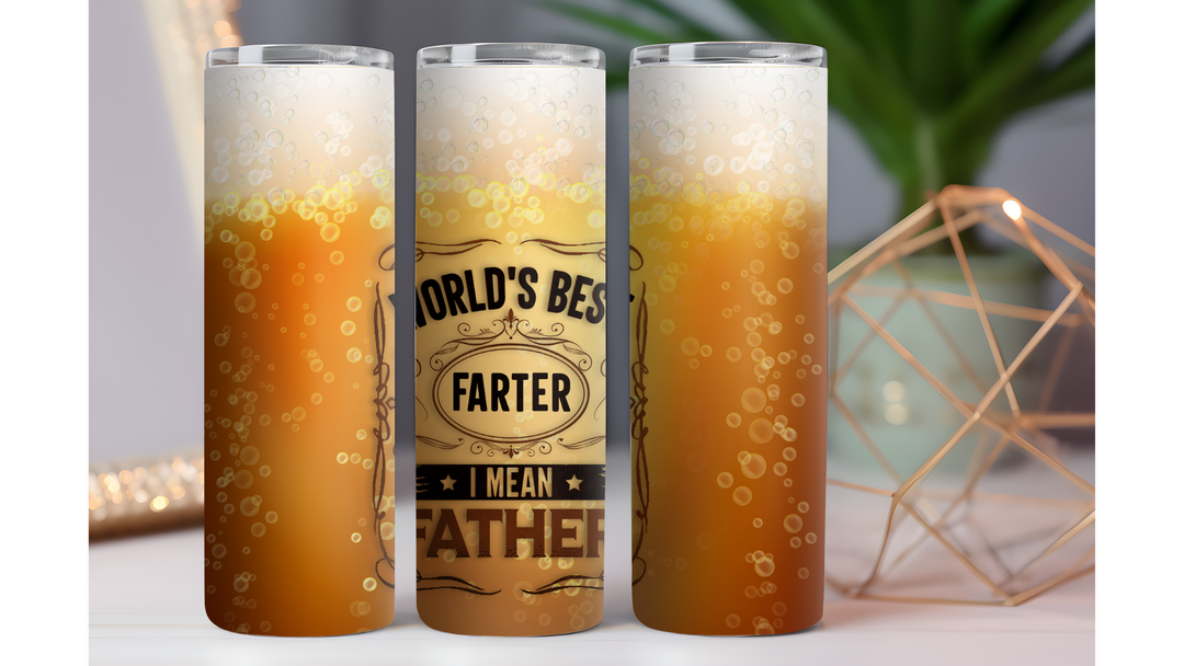 World's Best Farter I Mean Father 20 oz. Drink Skinny Tumbler