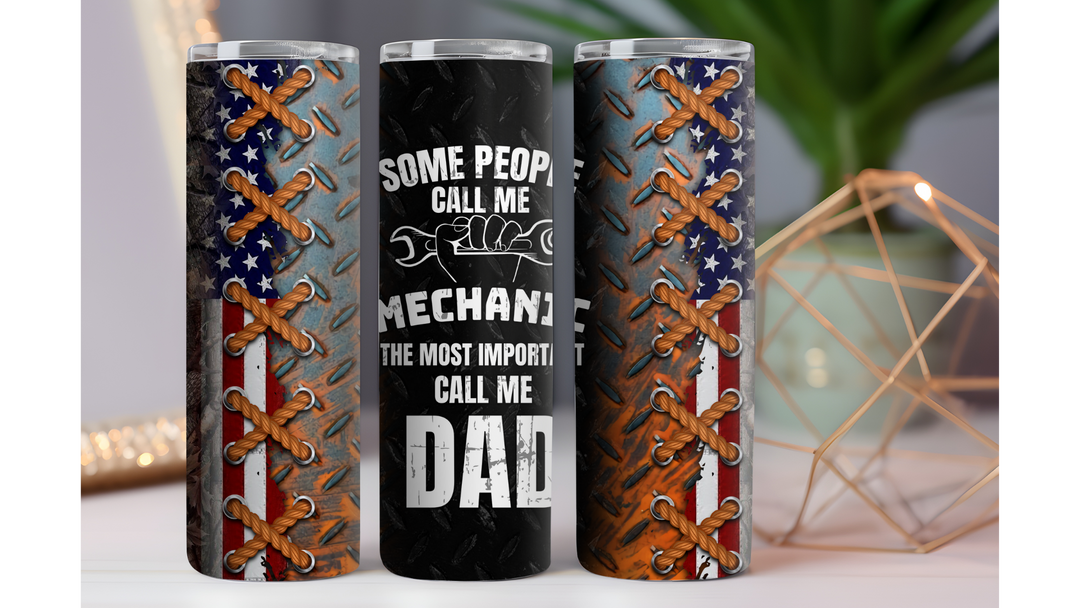 Some People Call Me Mechanic 20 oz. Drink Skinny Tumbler