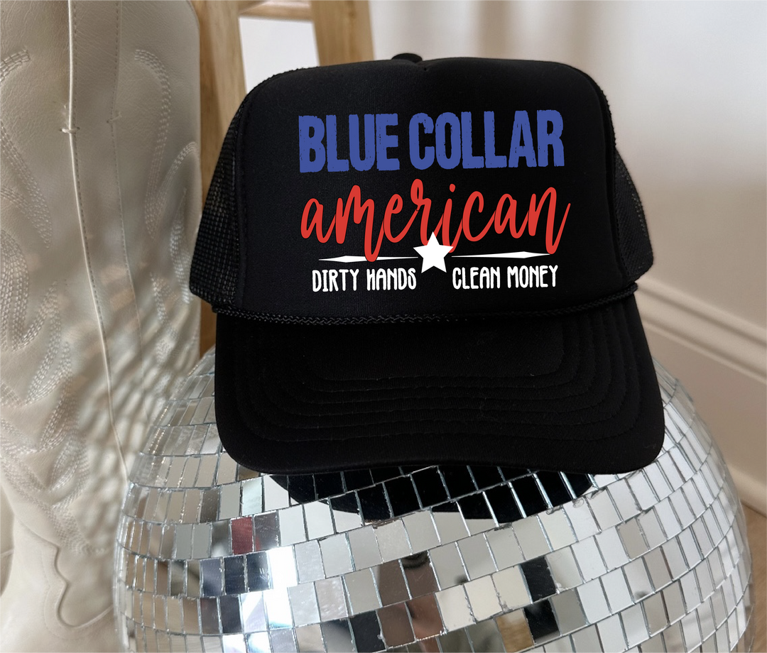 Blue Collar American Trucker Hat