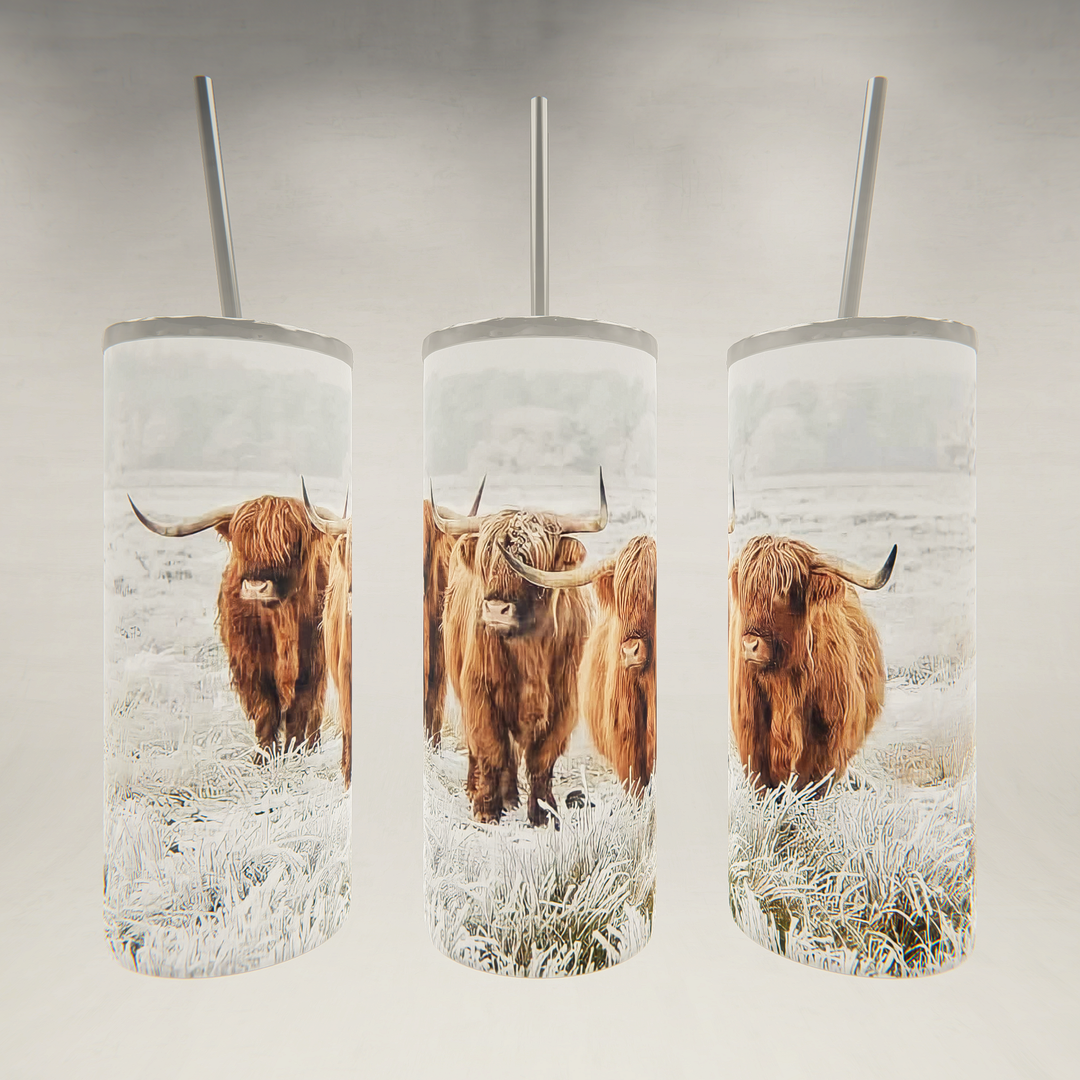 Scottish Highland Cows - 20 oz Skinny Tumbler