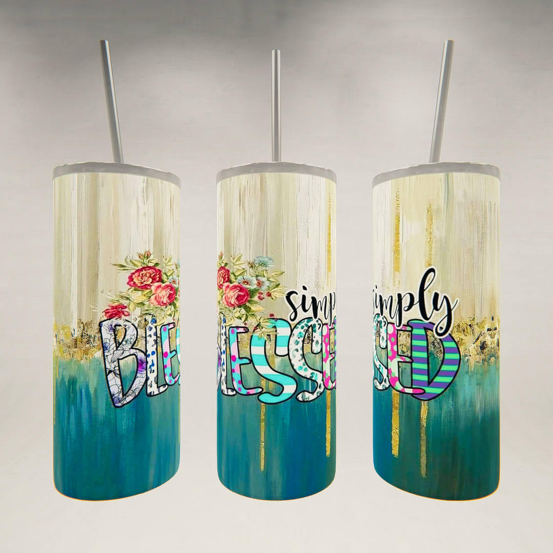 Simply Blessed- 20 oz Skinny Tumbler