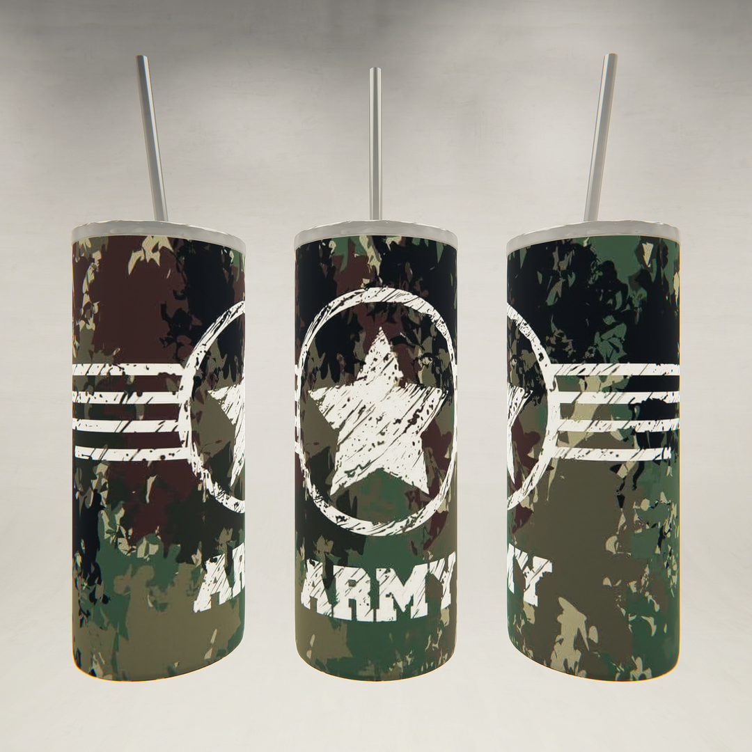 Camouflage Army- 20 oz Skinny Tumbler