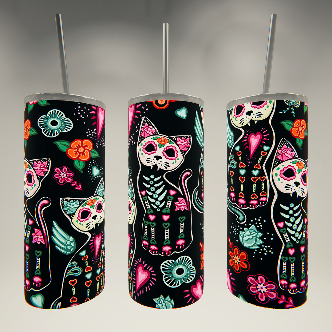 Day of the Dead- Cats- 20 oz Skinny Tumbler