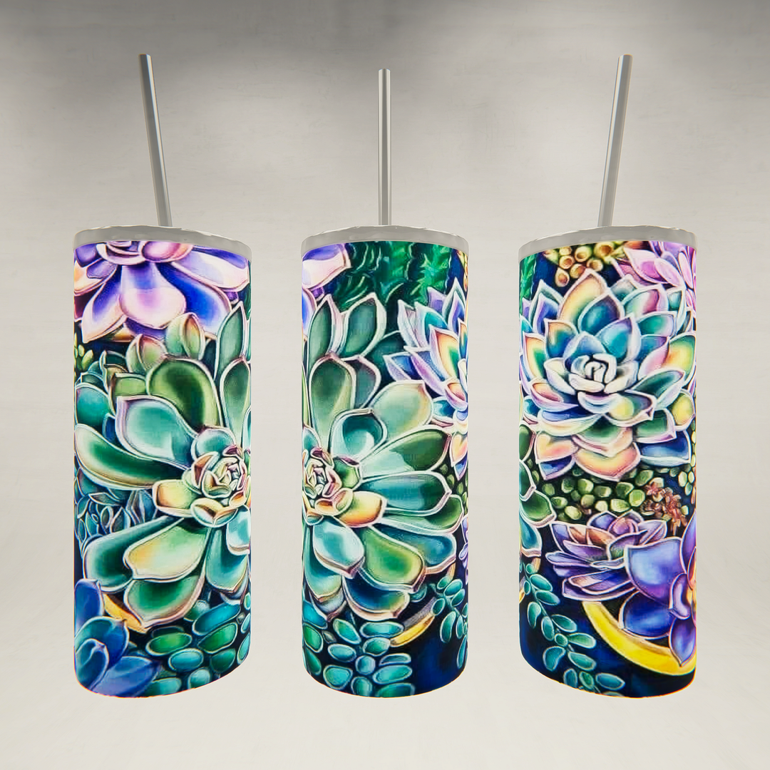 Succulents- 20 oz Skinny Tumbler