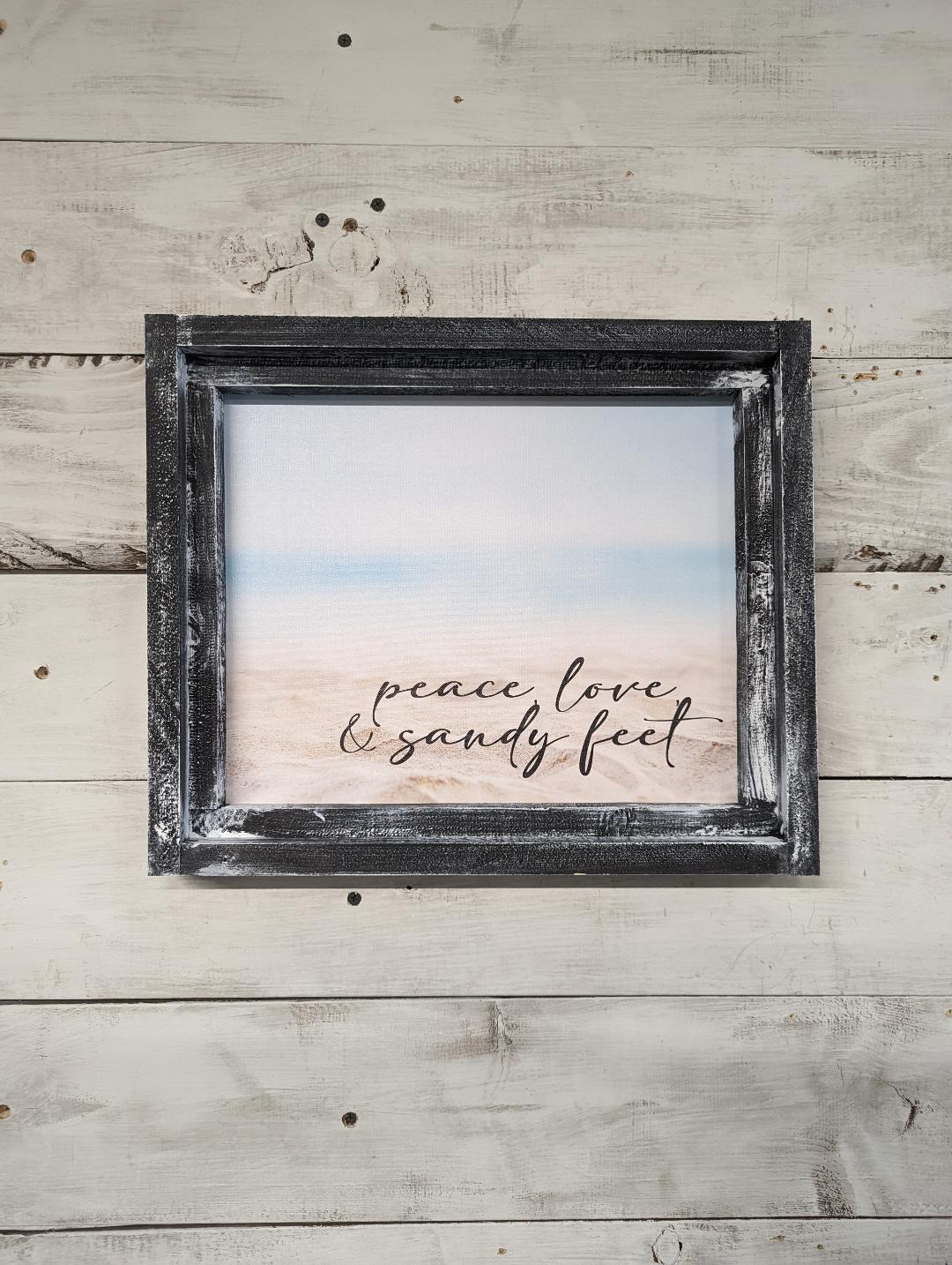 Peace, Love, and Sandy Feet Canvas Print