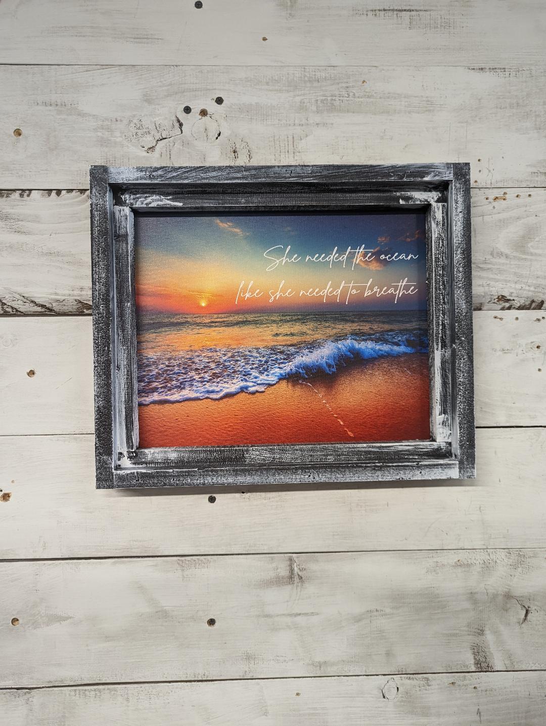 She Needed the Ocean Canvas Print