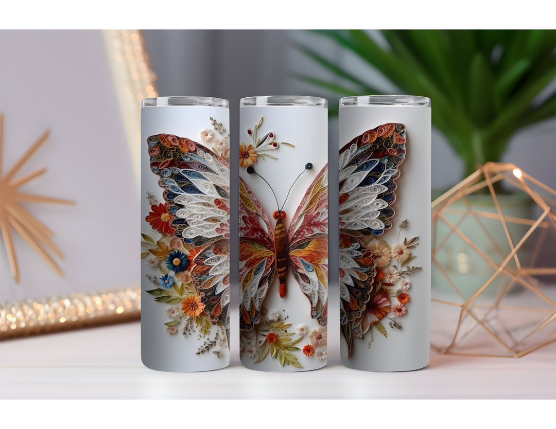 Butterfly Quilling- 20oz Skinny Tumbler