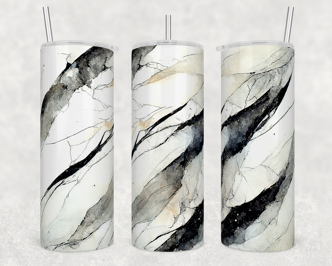 White Black Marble - 20oz Skinny Tumbler