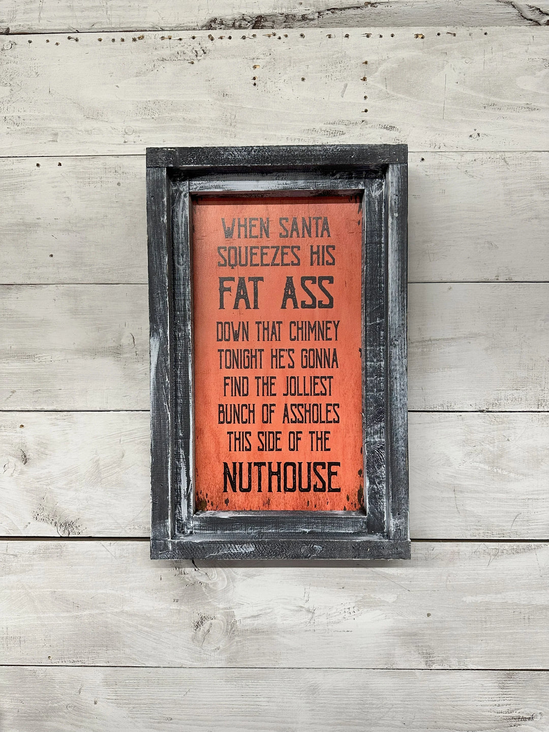 Santa Squeezes Fat Ass Christmas Canvas Print