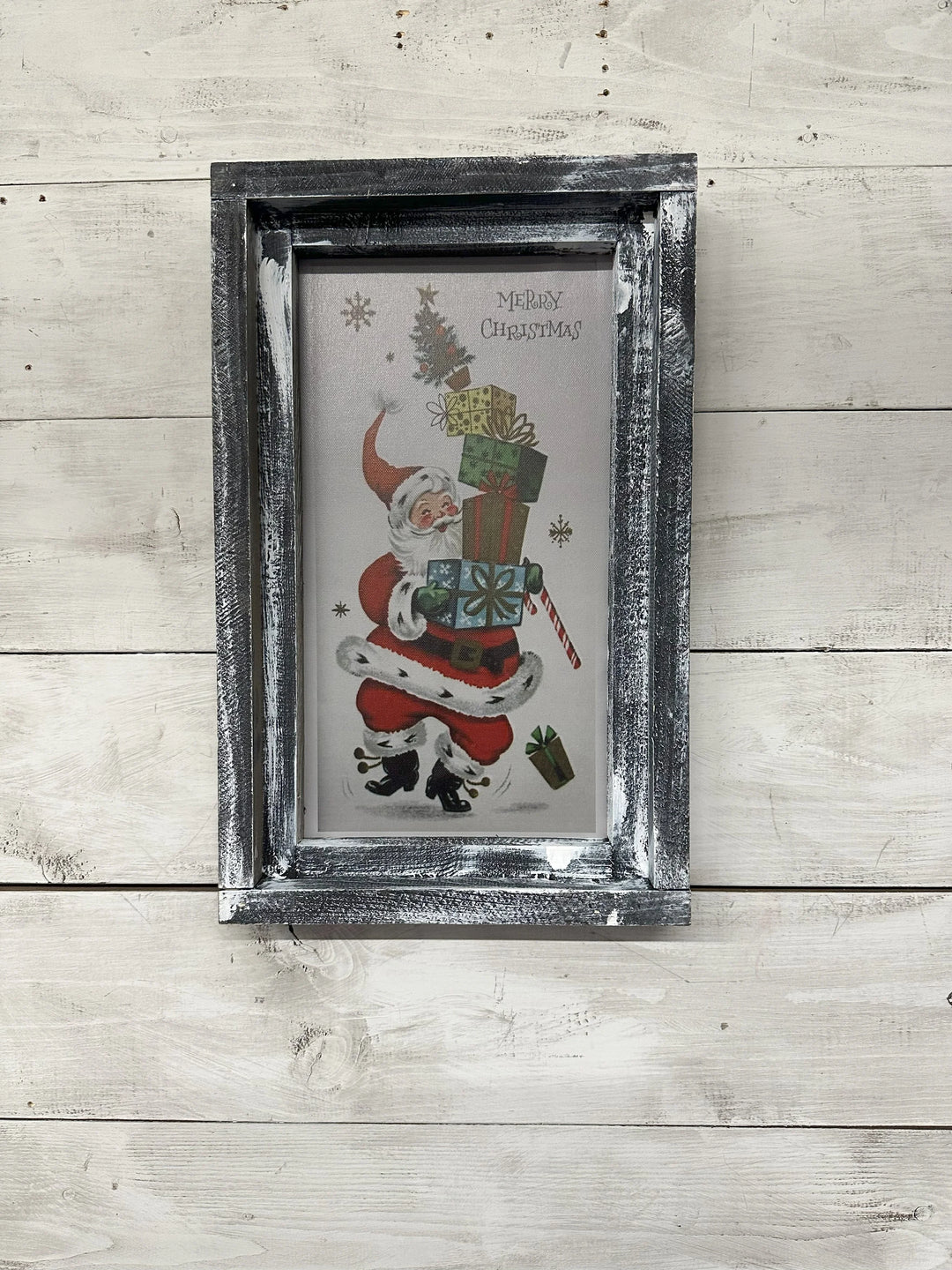 Vintage Santa and Presents Canvas Print