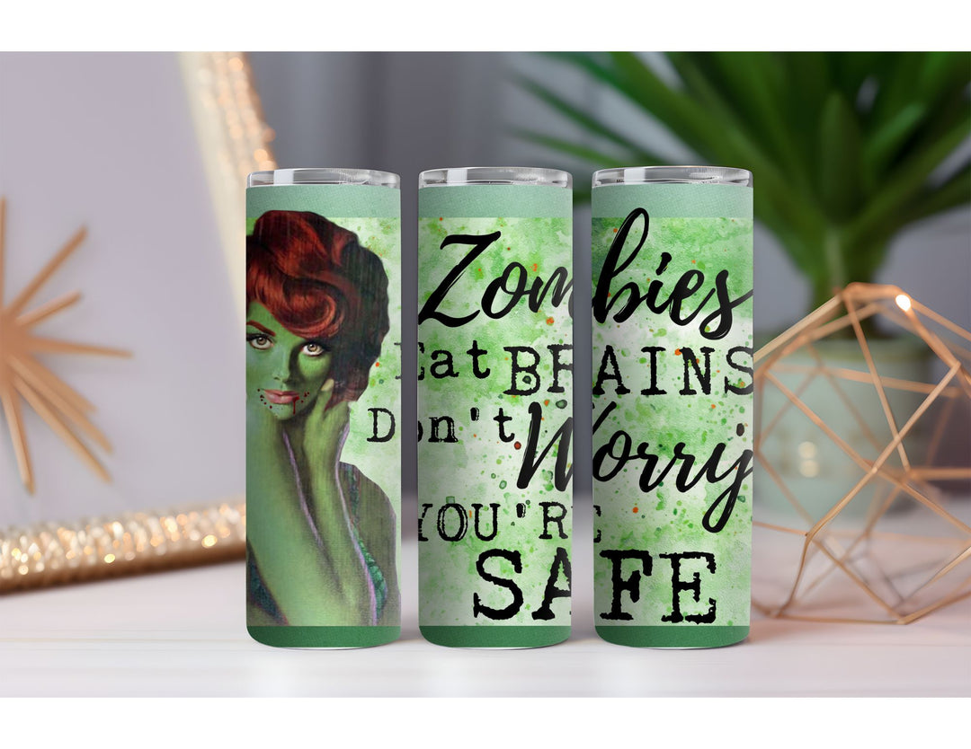 Zombies Eat Brains 20 oz. Skinny Drink Tumbler