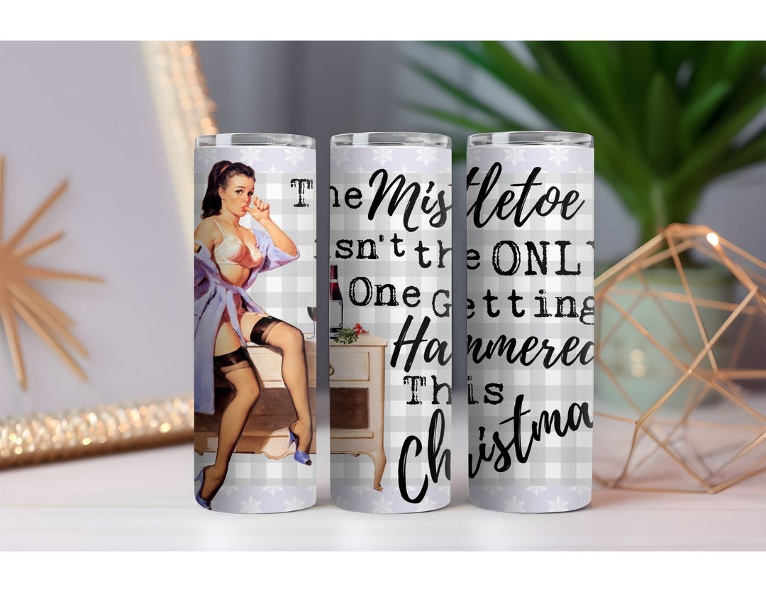 Mistletoe Getting Hammered 20 oz. Skinny Drink Tumbler