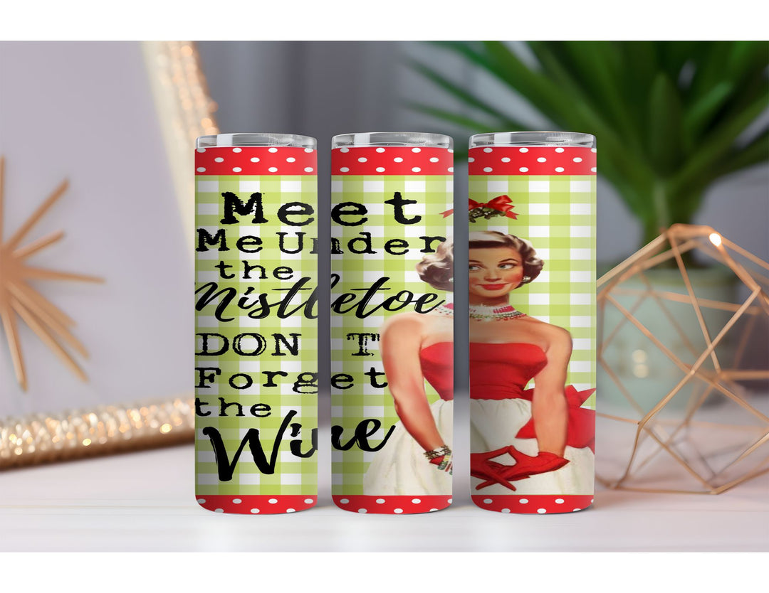 Meet Me Under the Mistletoe 20 oz. Skinny Drink Tumbler