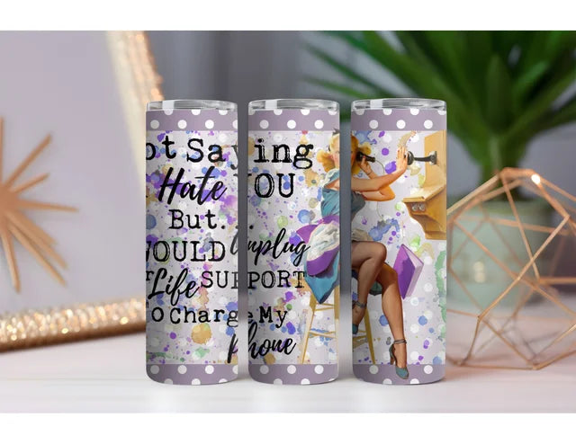Unplug Life Support 20 oz. Skinny Drink Tumbler