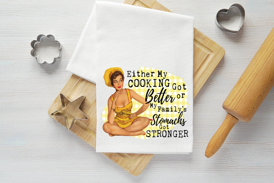 Cooking Got Better Vintage Graphic Tea Towel