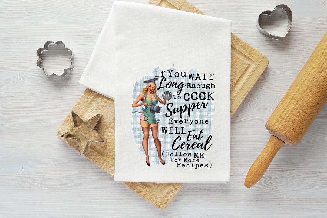 Eat Cereal Vintage Graphic Tea Towel