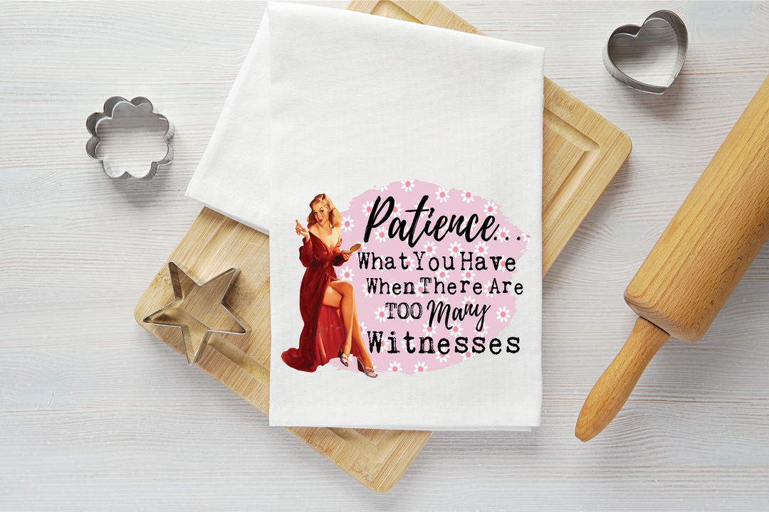 Too Many Witnesses Vintage Graphic Tea Towel