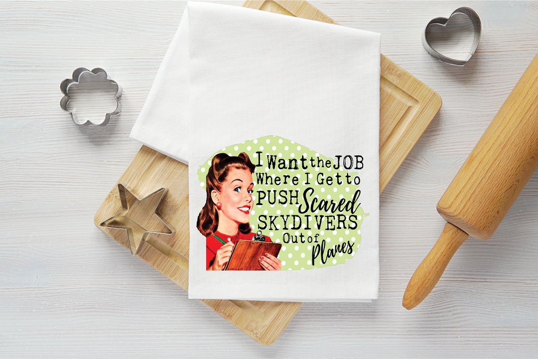 Want the Job Vintage Graphic Tea Towel
