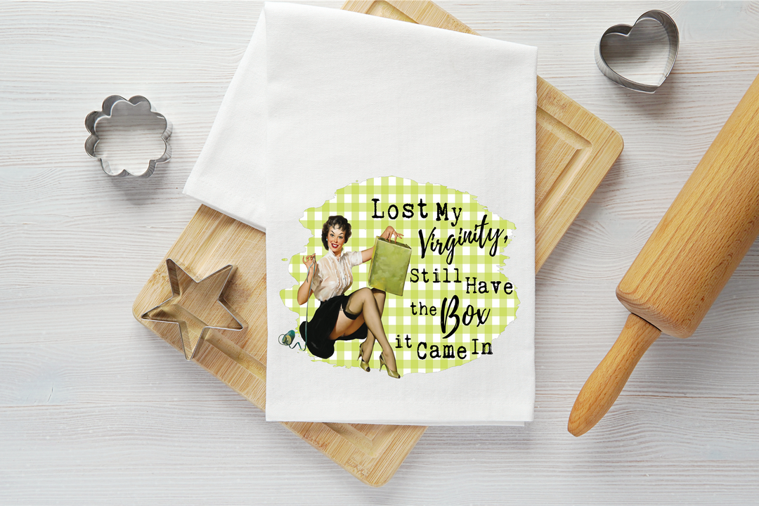 Lost My Virginity Vintage Graphic Tea Towel