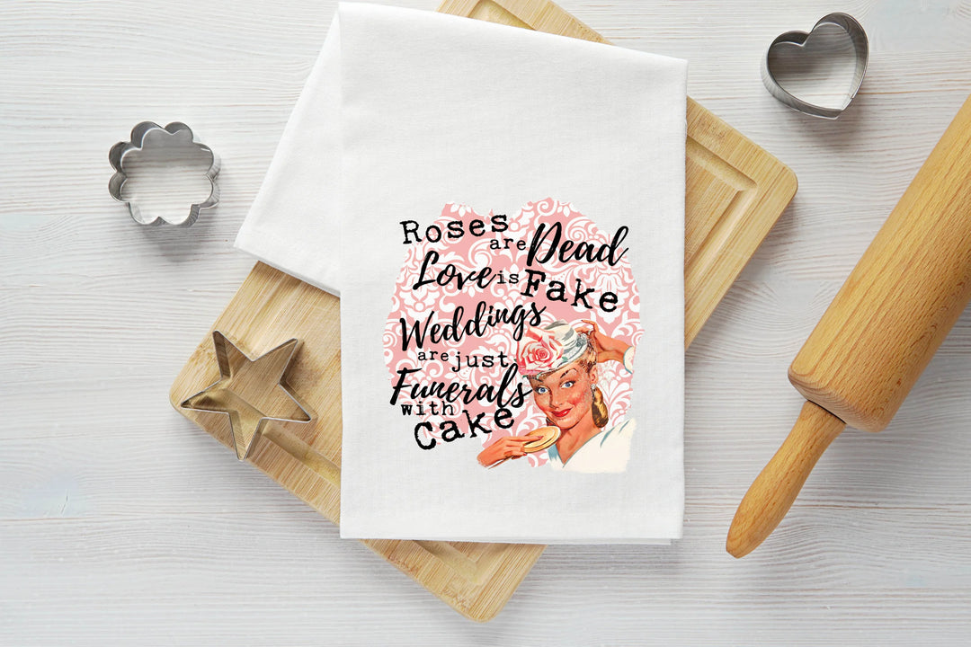 Roses are Dead Vintage Graphic Tea Towel