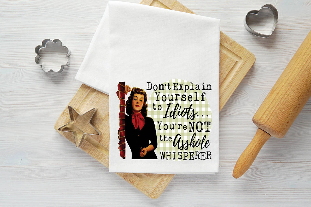 Asshole Whisperer Vintage Graphic Tea Towel