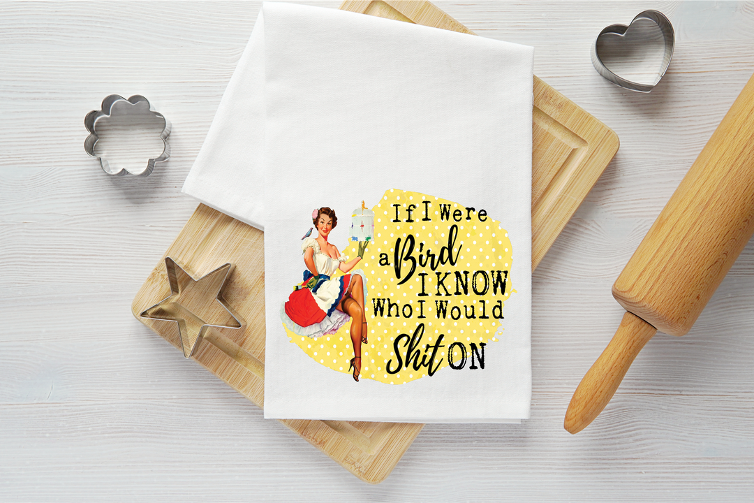Bird Shit On Vintage Graphic Tea Towel