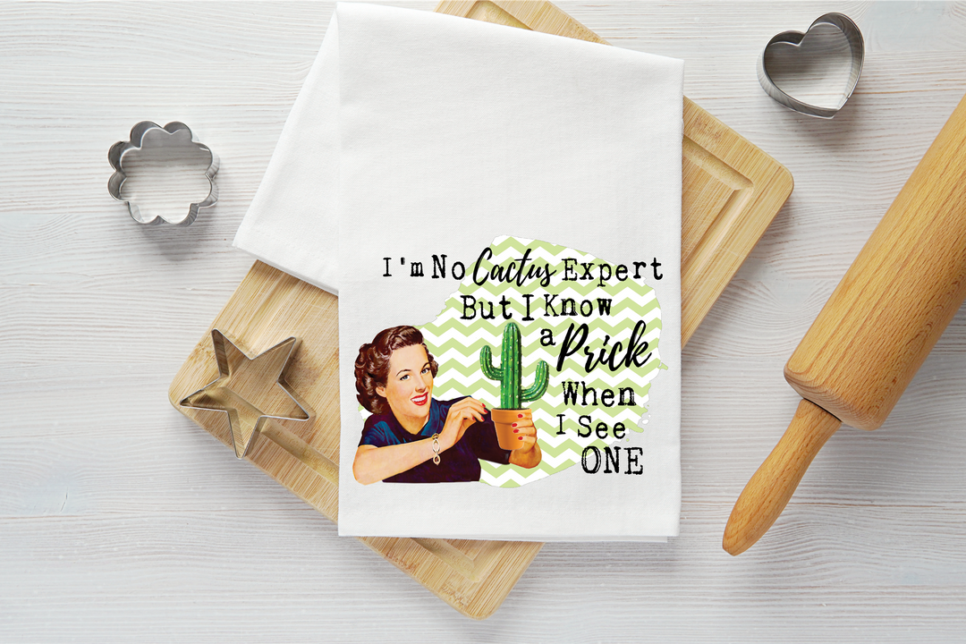 Cactus Expert Vintage Graphic Tea Towel