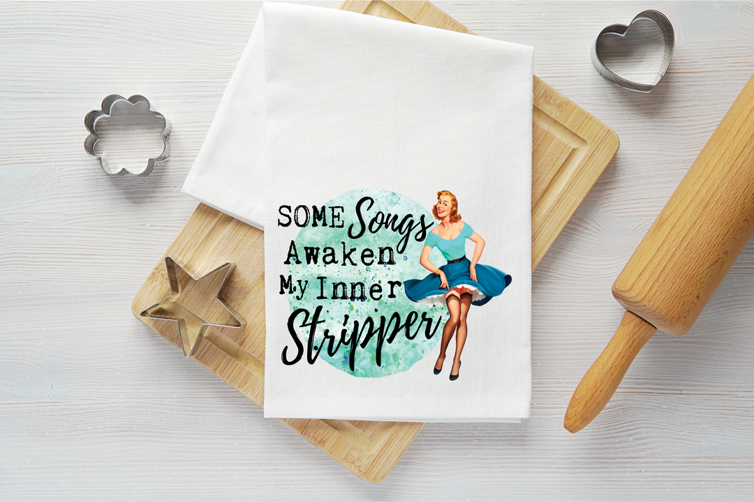 Inner Stripper Vintage Graphic Tea Towel