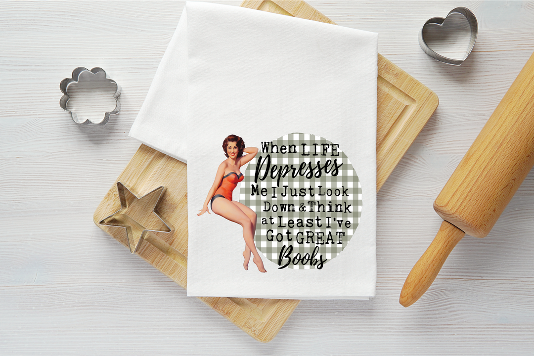 I've Got Great Boobs Vintage Graphic Tea Towel