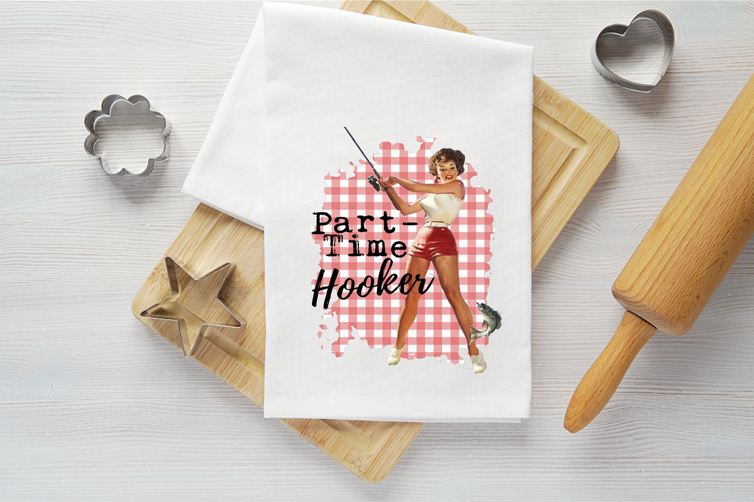 Part-Time Hooker Vintage Graphic Tea Towel
