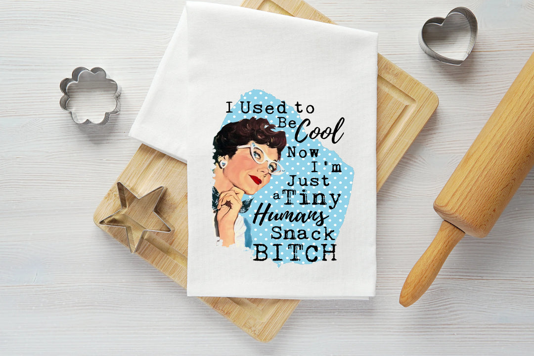 Tiny Humans Snack Bitch Vintage Graphic Tea Towel