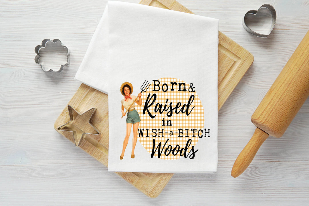 Wish a Bitch Vintage Graphic Tea Towel