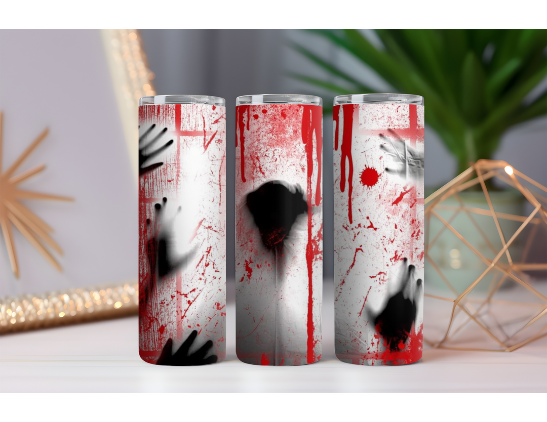 Bloody Hands Option 2- 20 oz. Drink Skinny Tumbler