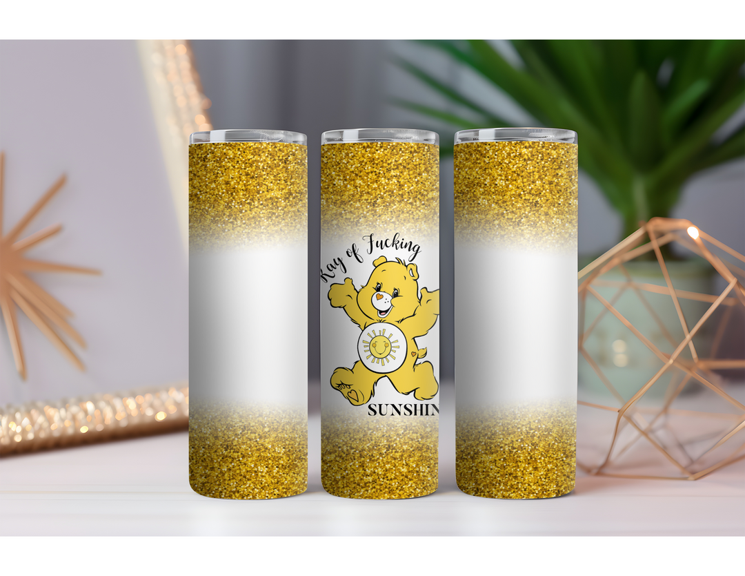 Care Bear Ray of Fucking Sunshine 20 oz. Drink Skinny Tumbler