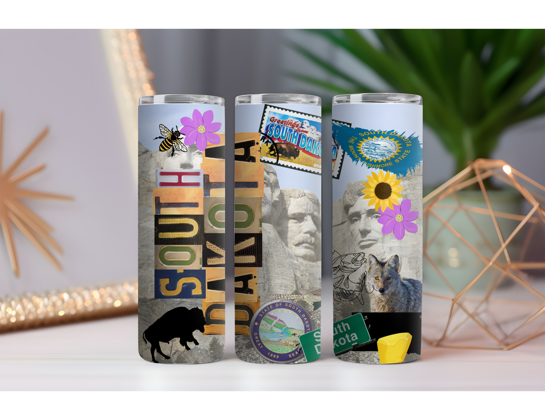 South Dakota Collage 20 oz. Drink Skinny Tumbler