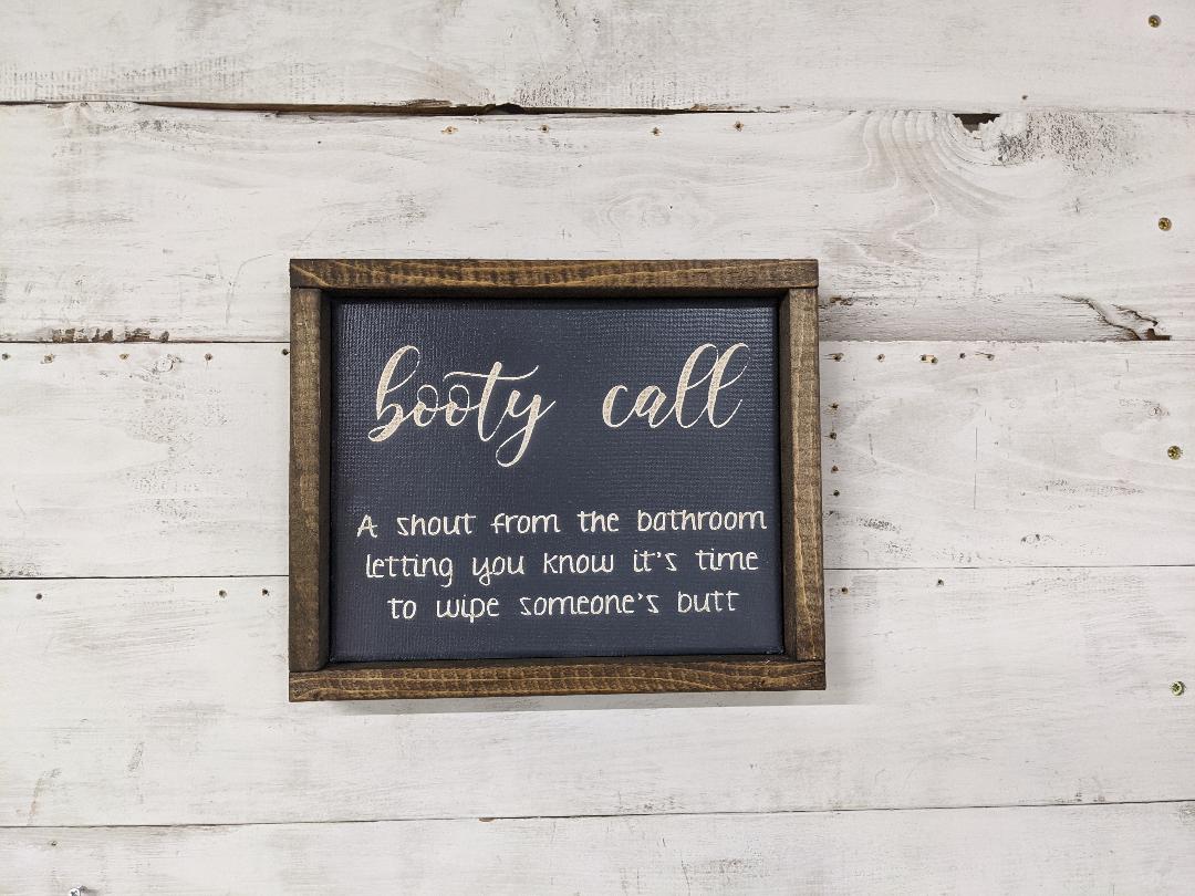 Booty Call Bathroom Sign (8x10) Canvas