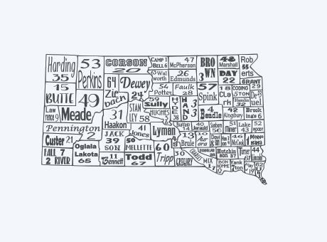 license county dakota plate south map