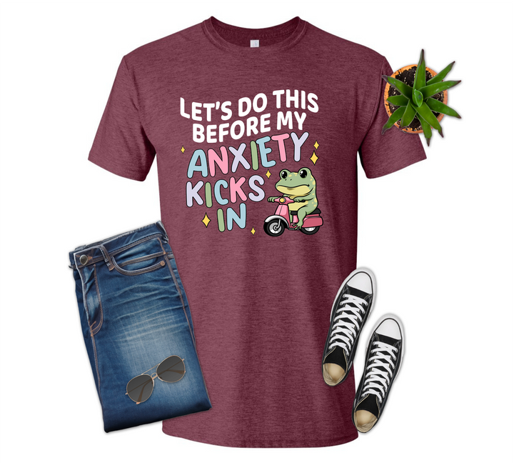 Let's Do This Before Anxiety Kicks in Frog on Scooter Shirt