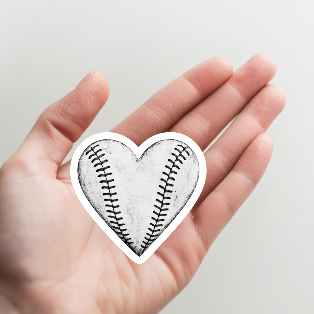 Baseball Heart Sticker