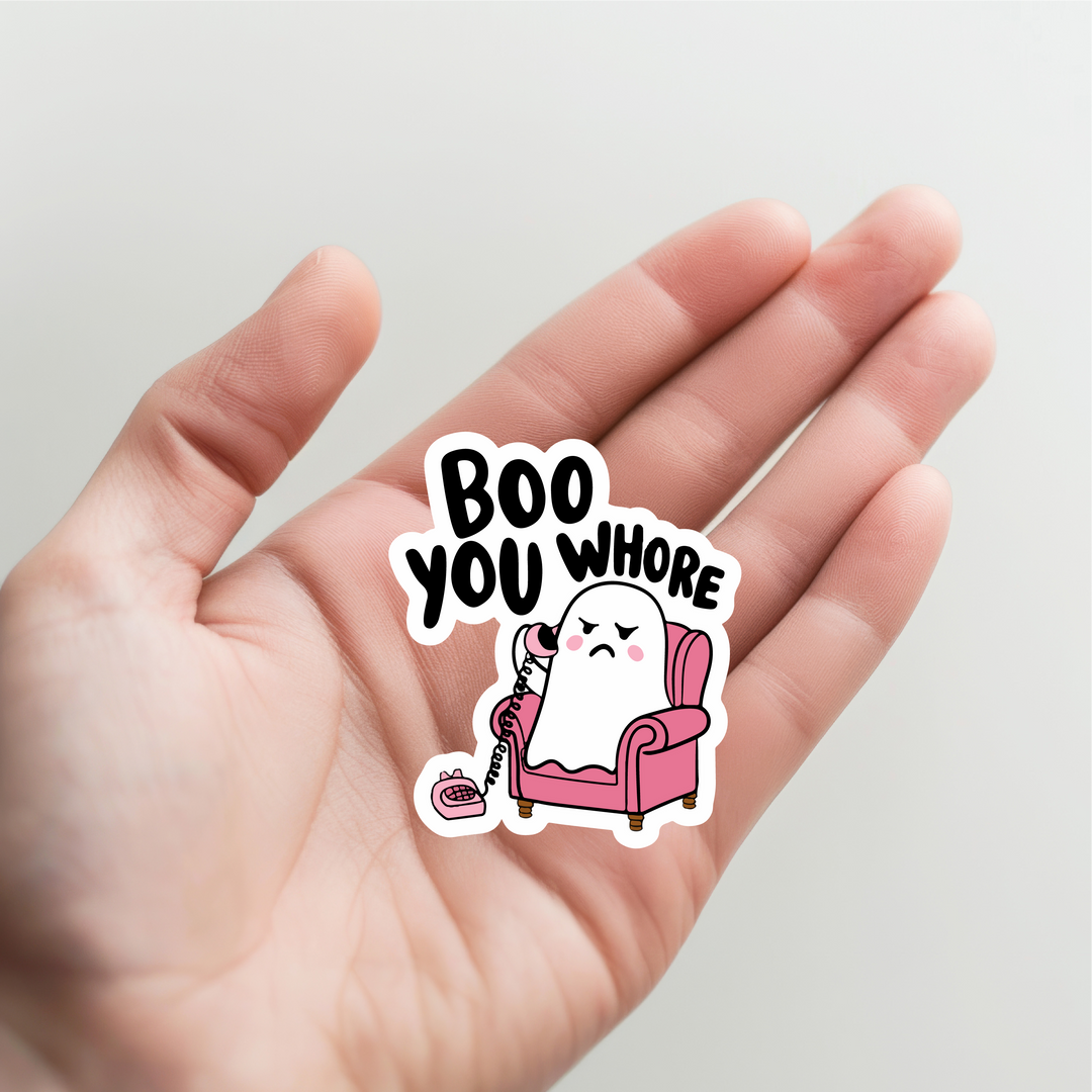 Boo You Whore Ghost Sticker