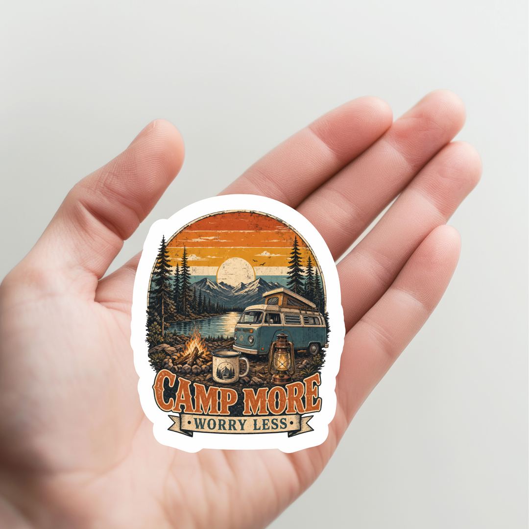 Camp More Worry Less Sticker