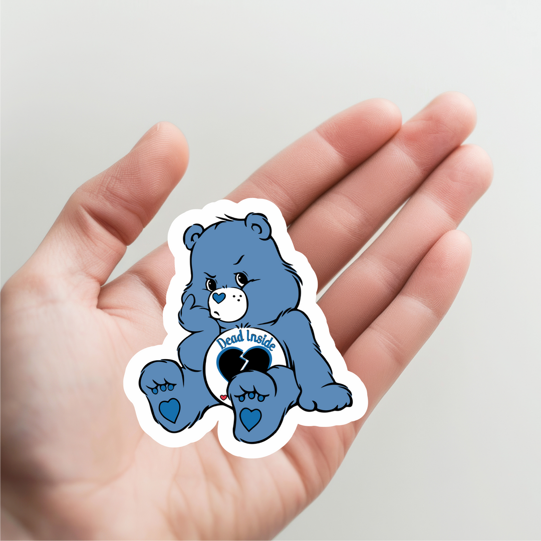 Care Bear Blue Dead Inside Sticker