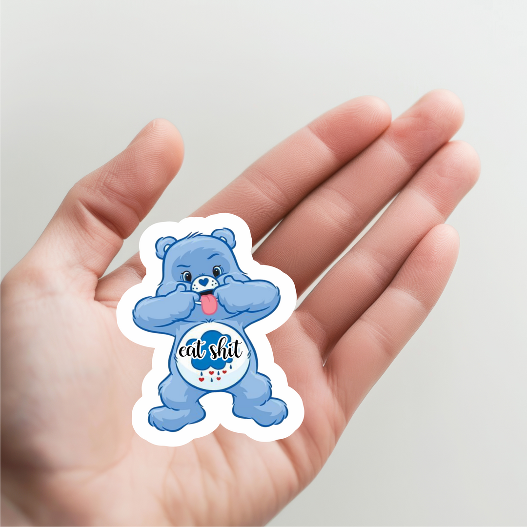 Care Bear Blue Eat Shit Sticker